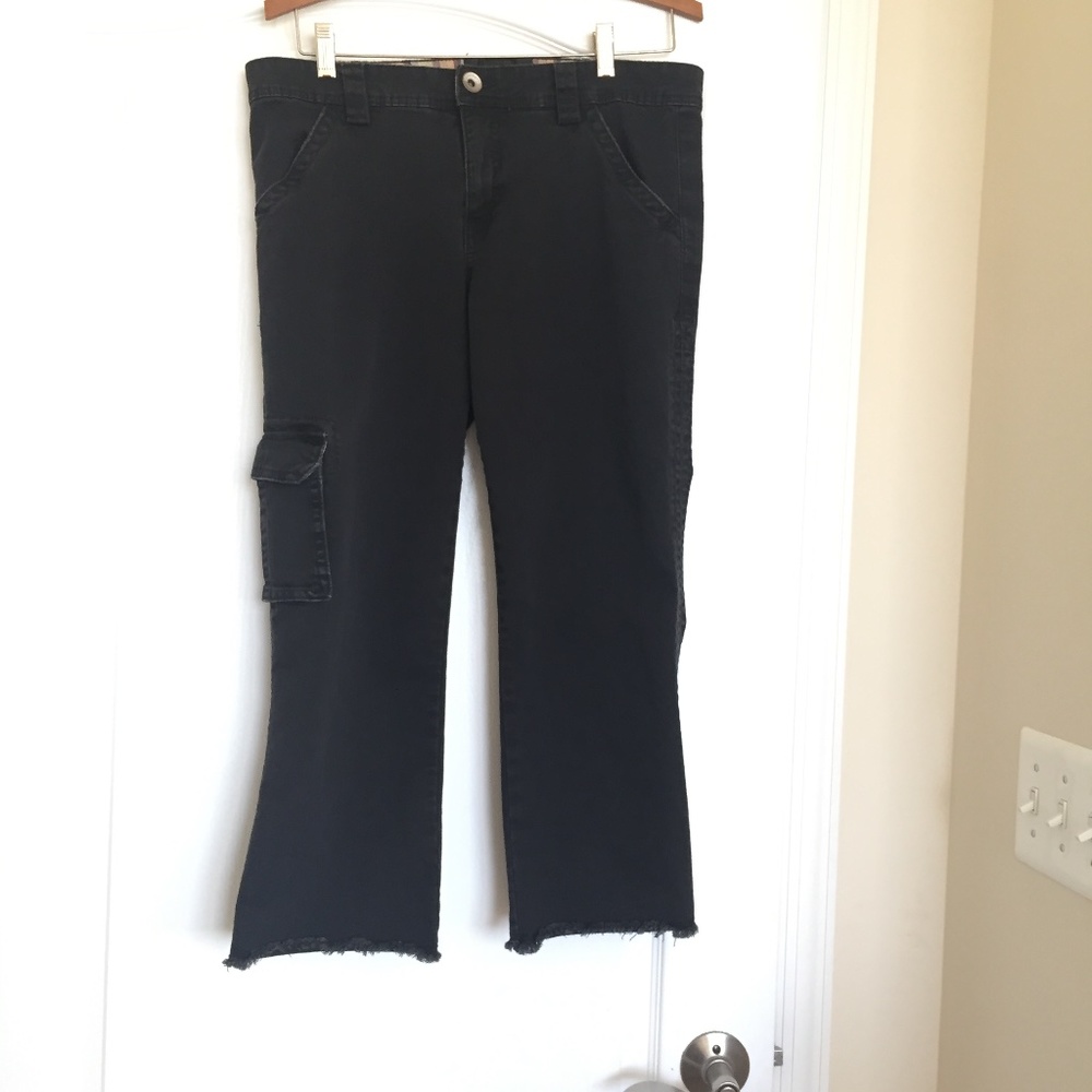 Anthro Sanctuary Black Raw Hem Utility Cargo Pant